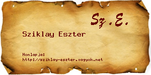 Sziklay Eszter névjegykártya